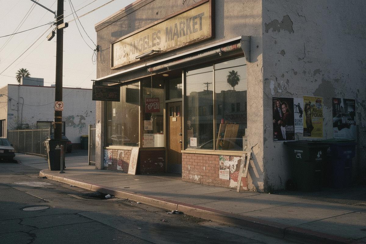 Interior-looking storefront or alley photo angle used for movie-style scenes